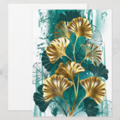 Bijkantoor met Golden Leaves Ginko Biloba Aankondiging (Voorkant / Achterkant)