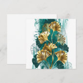 Bijkantoor met Golden Leaves Ginko Biloba Aankondiging (Voorkant / Achterkant)