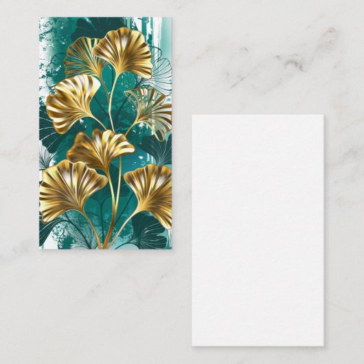 Bijkantoor met Golden Leaves Ginko Biloba Advieskaart (Voorkant / Achterkant)