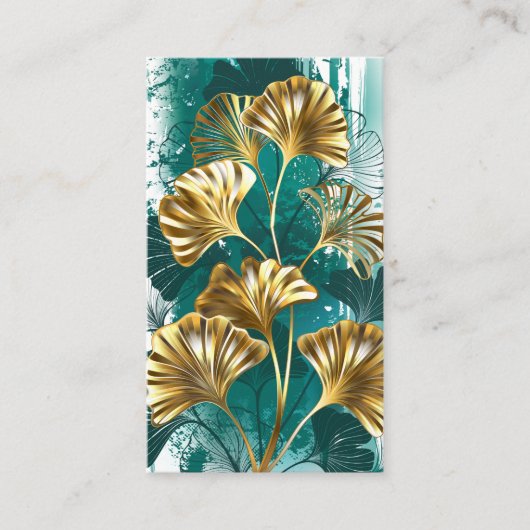 Bijkantoor met Golden Leaves Ginko Biloba Advieskaart (Voorkant)