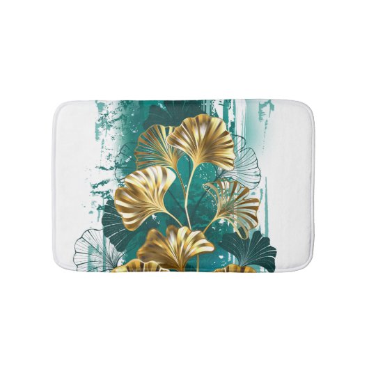 Bijkantoor met Golden Leaves Ginko Biloba Badmat (Voorkant)