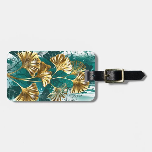 Bijkantoor met Golden Leaves Ginko Biloba Bagagelabel (Voorkant horizontaal)