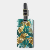 Bijkantoor met Golden Leaves Ginko Biloba Bagagelabel (Voorkant verticaal)