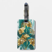 Bijkantoor met Golden Leaves Ginko Biloba Bagagelabel (Achterkant verticaal)