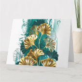 Bijkantoor met Golden Leaves Ginko Biloba Bedankkaart (Voorkant)