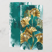 Bijkantoor met Golden Leaves Ginko Biloba Bedankkaart (Voorkant / Achterkant)