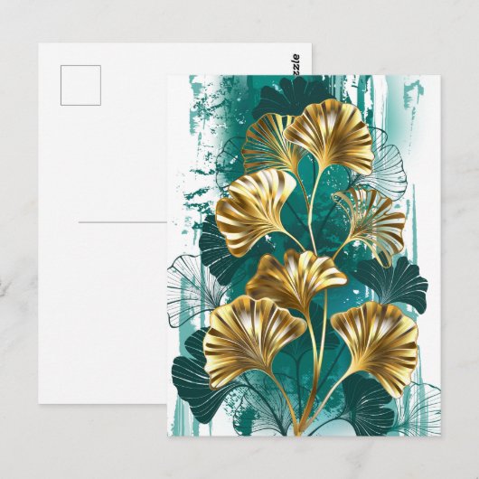 Bijkantoor met Golden Leaves Ginko Biloba Briefkaart (Voorkant / Achterkant)