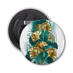Bijkantoor met Golden Leaves Ginko Biloba Button Flesopener