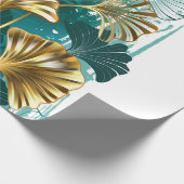 Bijkantoor met Golden Leaves Ginko Biloba Cadeaupapier (Hoek)