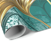 Bijkantoor met Golden Leaves Ginko Biloba Cadeaupapier (Rol Hoek)