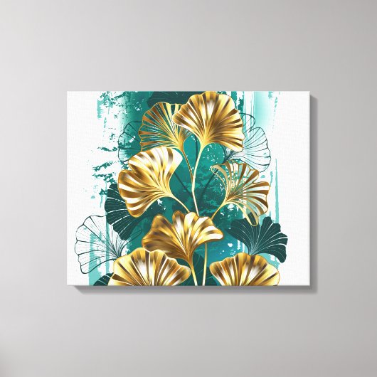 Bijkantoor met Golden Leaves Ginko Biloba Canvas Afdruk (Voorkant)