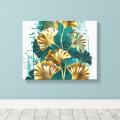 Bijkantoor met Golden Leaves Ginko Biloba Canvas Afdruk (Insitu (Houten vloer))