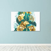 Bijkantoor met Golden Leaves Ginko Biloba Canvas Afdruk (Insitu (Houten vloer))