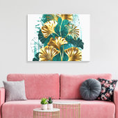 Bijkantoor met Golden Leaves Ginko Biloba Canvas Afdruk (Insitu (Woonkamer))