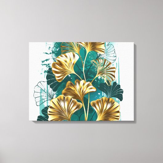 Bijkantoor met Golden Leaves Ginko Biloba Canvas Afdruk (Voorkant)