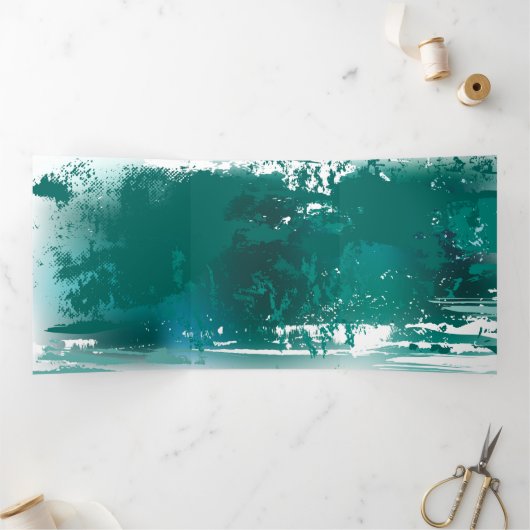 Bijkantoor met Golden Leaves Ginko Biloba Drieluik Wenskaart (Binnen)