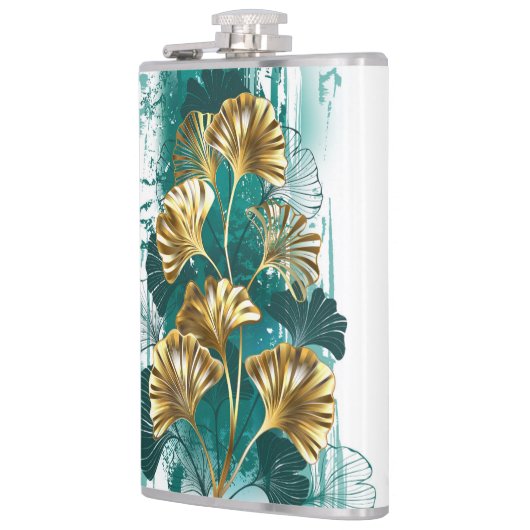 Bijkantoor met Golden Leaves Ginko Biloba Heupfles (Links)