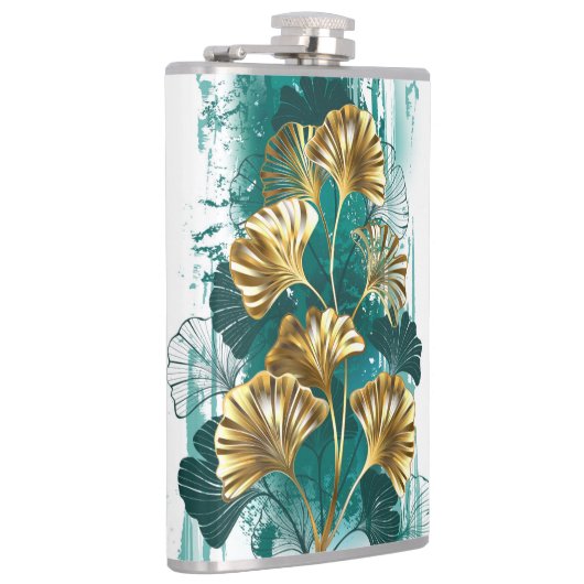 Bijkantoor met Golden Leaves Ginko Biloba Heupfles (Rechts)