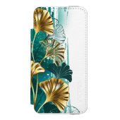 Bijkantoor met Golden Leaves Ginko Biloba Incipio iPhone Portemonnee Hoesje (Voorkant Agenda)