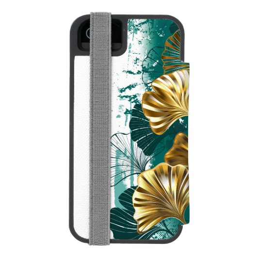 Bijkantoor met Golden Leaves Ginko Biloba Incipio iPhone Portemonnee Hoesje (Agenda Achterkant)