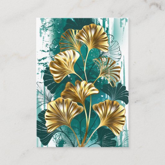 Bijkantoor met Golden Leaves Ginko Biloba Informatiekaartje (Voorkant)