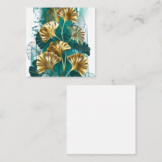 Bijkantoor met Golden Leaves Ginko Biloba Informatiekaartje (Voorkant / Achterkant)