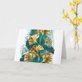 Bijkantoor met Golden Leaves Ginko Biloba Kaart (Gele Bloem)