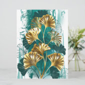 Bijkantoor met Golden Leaves Ginko Biloba Kaart (Staand voorkant)