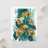 Bijkantoor met Golden Leaves Ginko Biloba Kaart (Voorkant / Achterkant in situ)