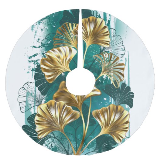 Bijkantoor met Golden Leaves Ginko Biloba Kerstboom Rok (Voorkant)