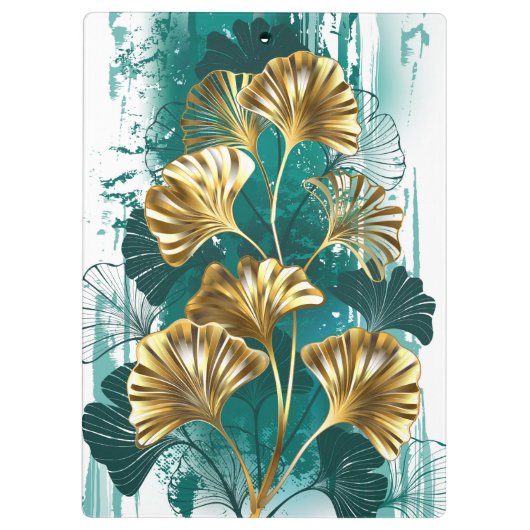 Bijkantoor met Golden Leaves Ginko Biloba Klembord (Achterkant)