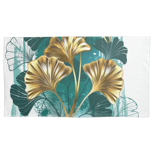 Bijkantoor met Golden Leaves Ginko Biloba Kussensloop (Voorkant)