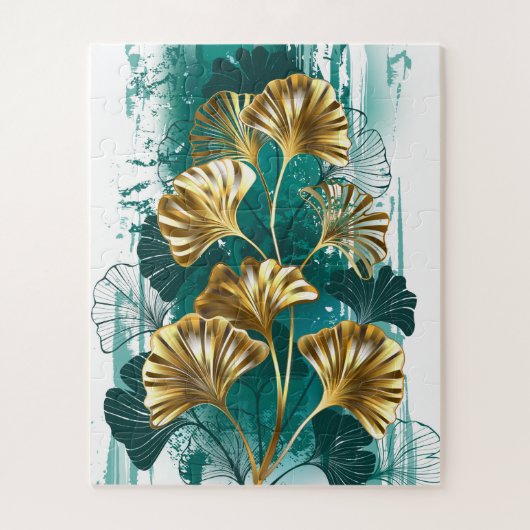 Bijkantoor met Golden Leaves Ginko Biloba Legpuzzel (Verticaal)