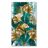 Bijkantoor met Golden Leaves Ginko Biloba Magnetisch Visitekaartje (Voorkant Verticaal)