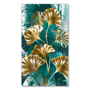 Bijkantoor met Golden Leaves Ginko Biloba Magnetisch Visitekaartje