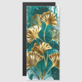 Bijkantoor met Golden Leaves Ginko Biloba Magnetische Uitnodiging (Voorkant / Achterkant)