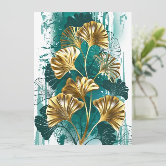 Bijkantoor met Golden Leaves Ginko Biloba Menu (Staand voorkant)