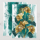 Bijkantoor met Golden Leaves Ginko Biloba Menu (Voorkant / Achterkant)