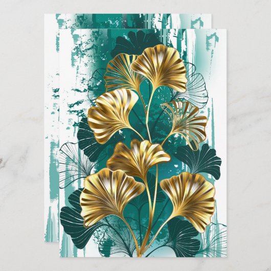 Bijkantoor met Golden Leaves Ginko Biloba Menu (Voorkant / Achterkant)