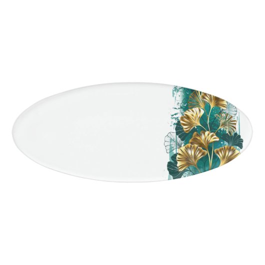 Bijkantoor met Golden Leaves Ginko Biloba Naambadge (Voorkant)