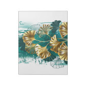 Bijkantoor met Golden Leaves Ginko Biloba Notitieblok (Linkerzijde)