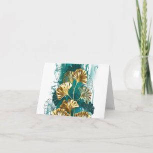 Bijkantoor met Golden Leaves Ginko Biloba Notitiekaartje