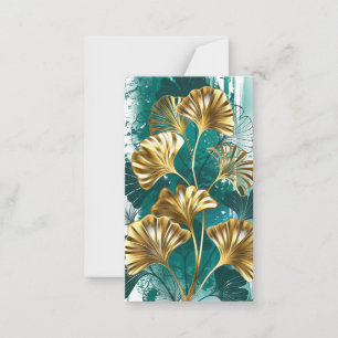 Bijkantoor met Golden Leaves Ginko Biloba Notitiekaartje