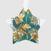 Bijkantoor met Golden Leaves Ginko Biloba Ornament (achterkant)