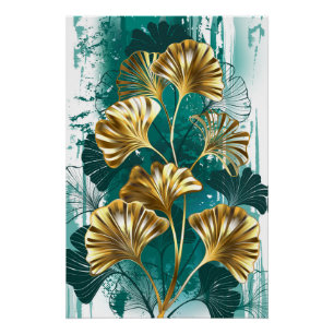 Bijkantoor met Golden Leaves Ginko Biloba Perfect Poster