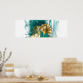 Bijkantoor met Golden Leaves Ginko Biloba Poster (Keuken)