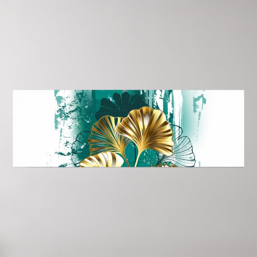 Bijkantoor met Golden Leaves Ginko Biloba Poster (Voorkant)