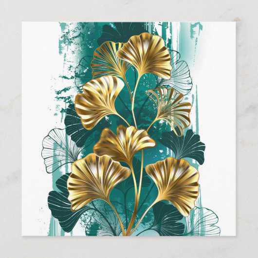 Bijkantoor met Golden Leaves Ginko Biloba Programmakaart (Voorkant)