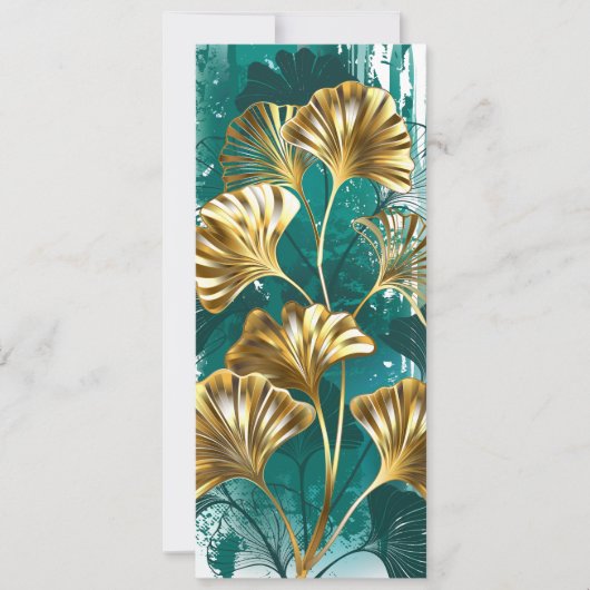 Bijkantoor met Golden Leaves Ginko Biloba Save The Date (Voorkant)