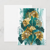 Bijkantoor met Golden Leaves Ginko Biloba Save The Date (Voorkant / Achterkant)